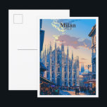 Carte Postale Milan Italie Vintage voyage d'art<br><div class="desc">Milan Italie Art Vintage voyage peinture carte postale</div>