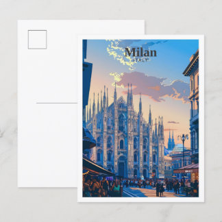 Carte Postale Milan Italie Vintage voyage d'art