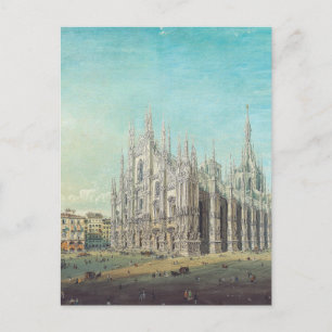 Carte Postale Milan Piazza del Duomo années 1850 par Carlo Bosso