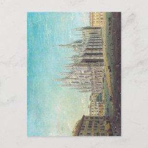 Carte Postale Milan Piazza del Duomo années 1850 par Carlo Bosso