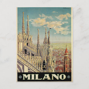 Carte Postale Milano Milan Italie Voyage Rétro