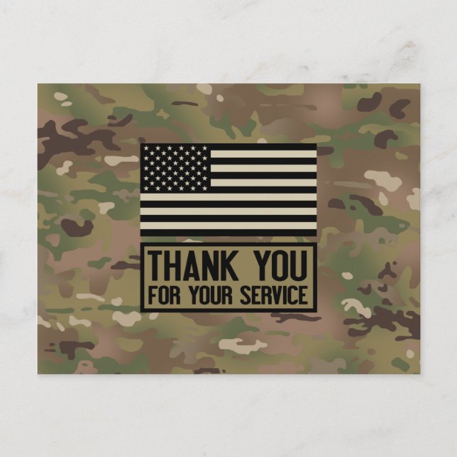 Carte Postale Militaire - Merci de votre service (Devant)