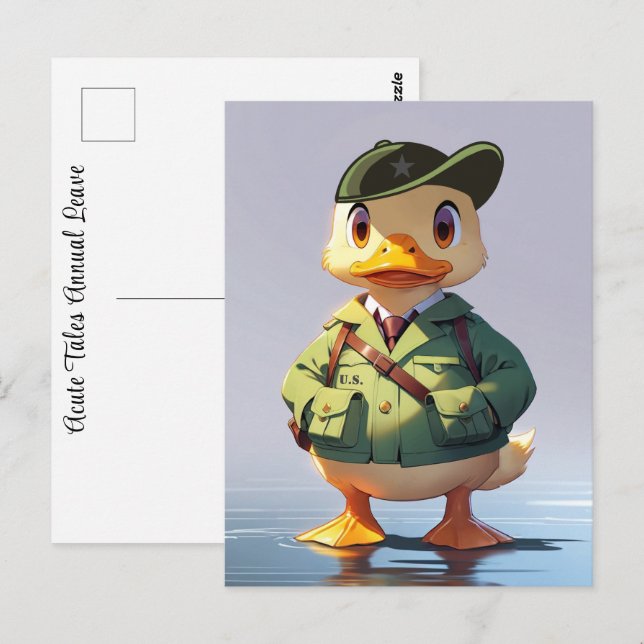 Carte Postale Militaires Forces Armées Congé annuel GI Duck (Devant / Derrière)
