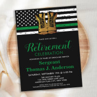 Military Thin Green Line Flag Retirement Party