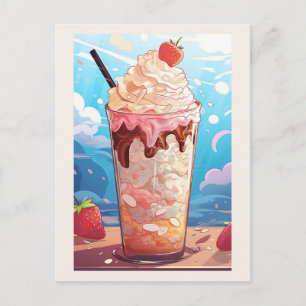 Carte Postale Milkshake à la crème glacée