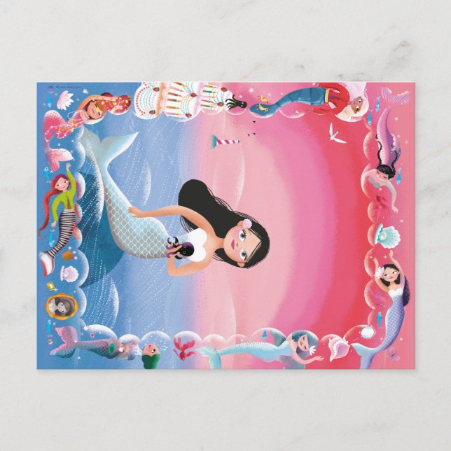 Carte Postale Milla, illustration de la sirène (Devant)