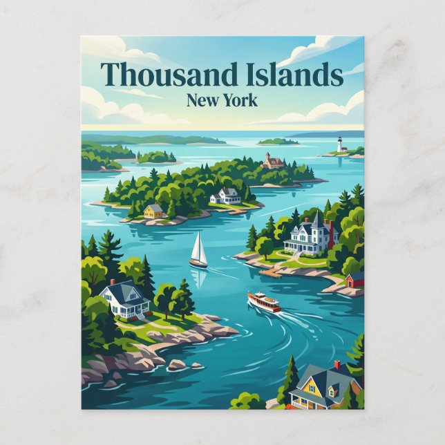 Carte Postale Mille Îles, New York (Devant)