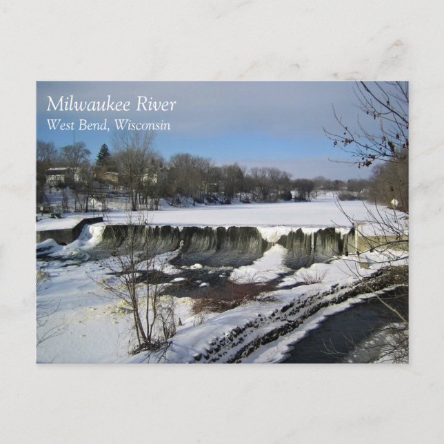 Carte Postale Milwaukee River, West Bend, Wisconsin (Devant)