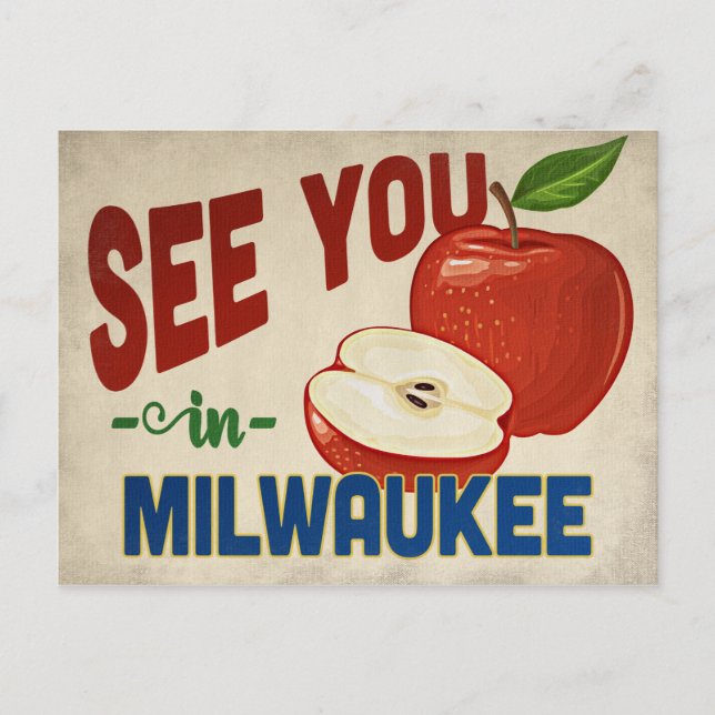Carte Postale Milwaukee Wisconsin Apple - Vintage voyage (Devant)