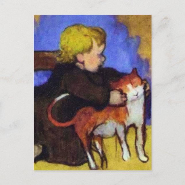 Carte Postale Mimi et son chat par Paul Gauguin (Devant)
