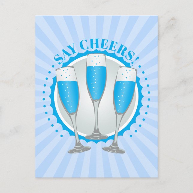 Carte postale Mimosa Blue Champagne Glaces (Devant)