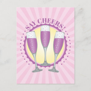 Carte postale Mimosa Purple Champagne Glasses