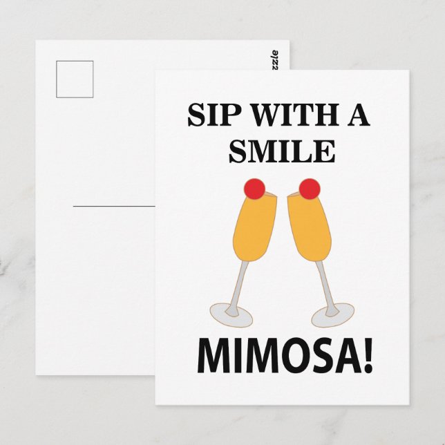 Carte Postale Mimosa Sip With A Smile Mimosa (Devant / Derrière)