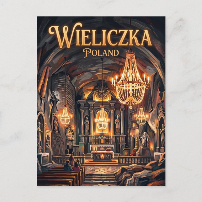 Carte Postale Mine de sel de Wieliczka Pologne (Devant)