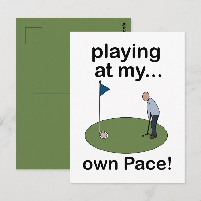 Carte Postale Mini Golf Minigolf Joueur À Mon Propre Rythme Golf (Devant / Derrière)