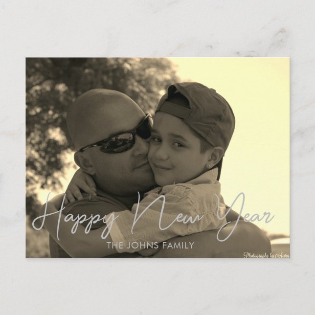 Carte Postale Mini Joyeux Nouvel An 2023 Sepia Postcard (Devant)