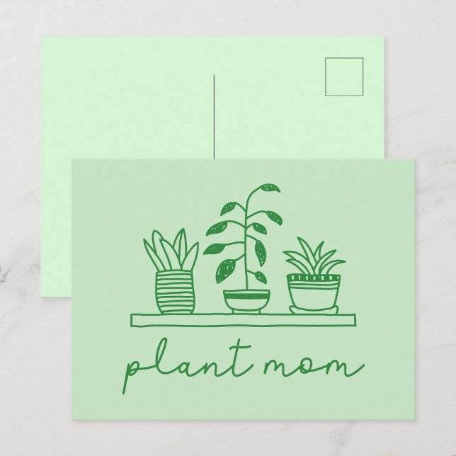 Carte Postale Mini Plante Maman mignonne Plante (Devant / Derrière)