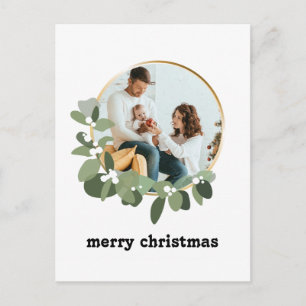 Carte Postale Mini-tendance Joyeux Noël Wreath Family Photo