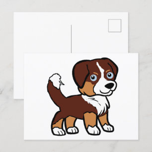 Carte Postale Miniature American Shepherd Red Tri avec queue