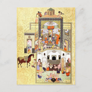 Carte Postale Miniature persane : Dervish dans le hammam