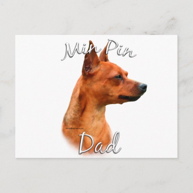 Carte Postale Miniature Pinscher (rouille) Papa 2 (Devant)