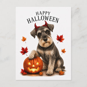 Carte Postale Miniature Schnauzer Halloween