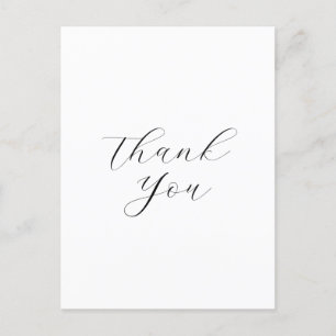 Carte Postale Minimal Business Logo Script Merci Blanc