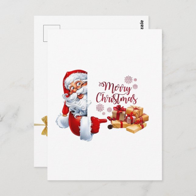 Carte Postale Minimal Golden Christmas Tree Card | Elegant Holid (Devant / Derrière)