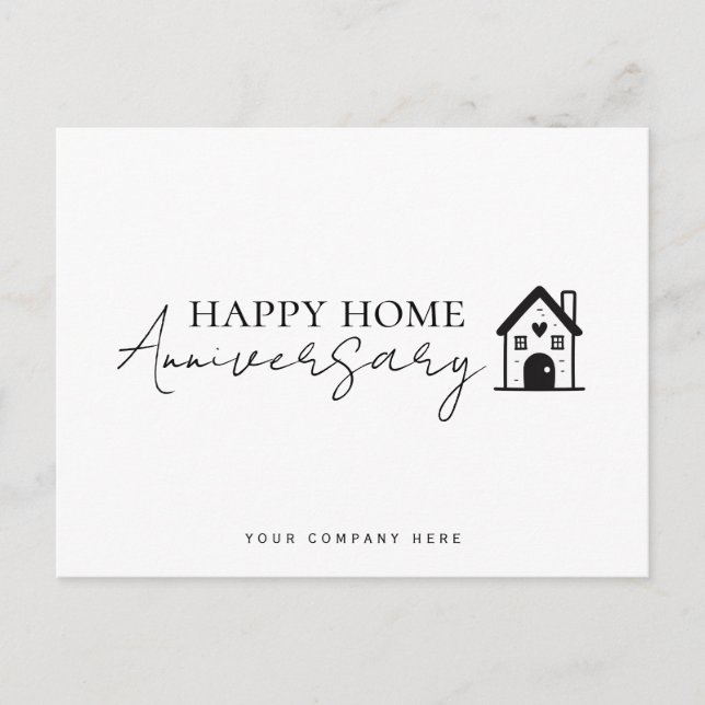 Carte Postale Minimal House Script Home Anniversaire (Devant)