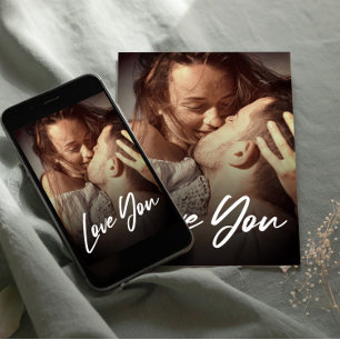 Carte Postale Minimal moderne I Love You Photo Remplacer Insérer