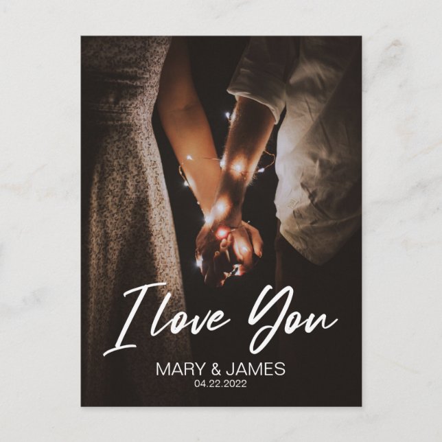 Carte Postale Minimal moderne Je vous aime photo insert (Devant)