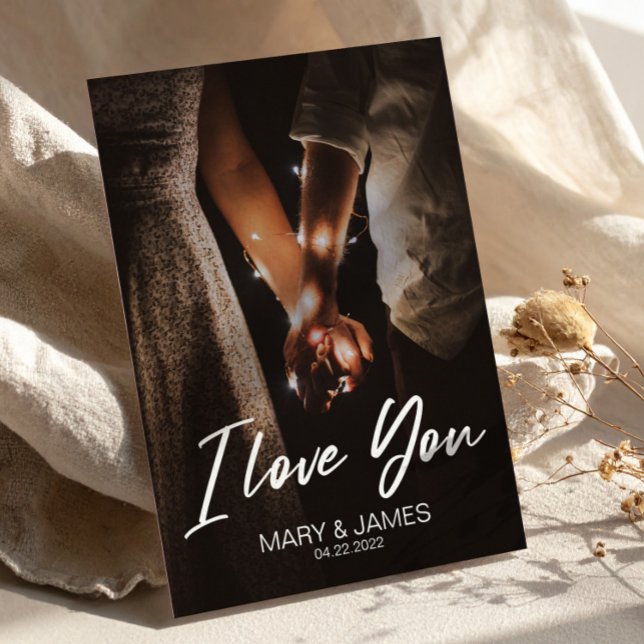Carte Postale Minimal moderne Je vous aime photo insert (Minimal Modern I Love You Photo Insert Postcard)