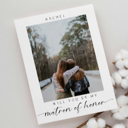 Carte Postale Minimal Serez-vous mon chef d'honneur Photo Chic