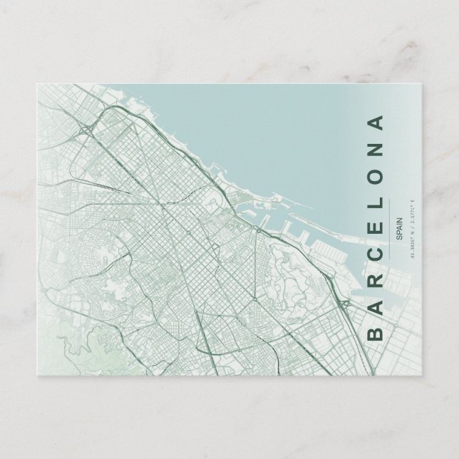 Carte postale minimale de Barcelone Espagne (Devant)