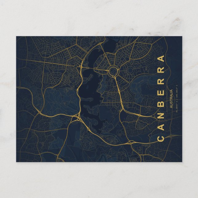 Carte postale minimale de Canberra Australie (Devant)