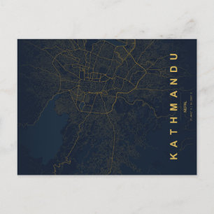 Carte postale minimale de la ville de Katmandou au