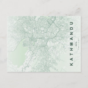 Carte postale minimale de la ville de Katmandou au