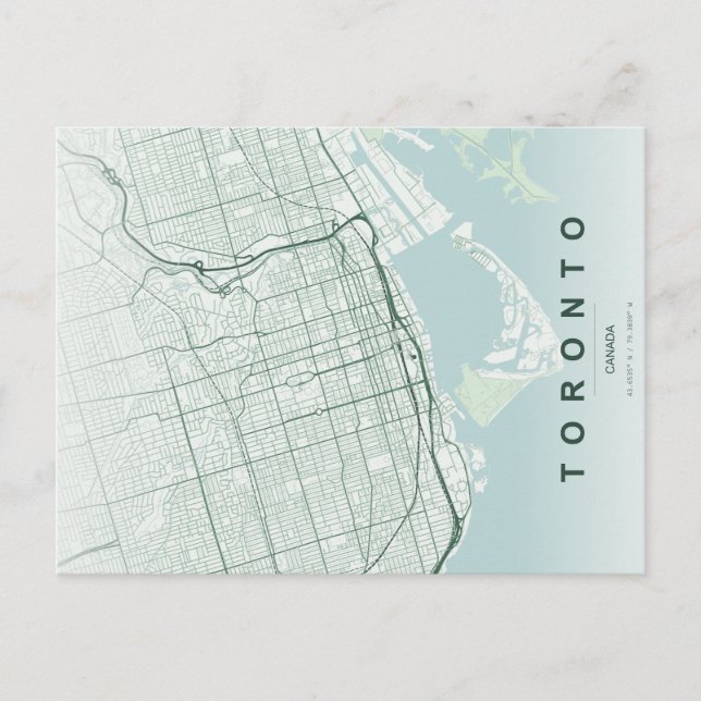 Carte postale minimale de la ville de Toronto (Devant)