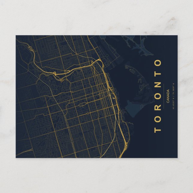 Carte postale minimale de la ville de Toronto (Devant)