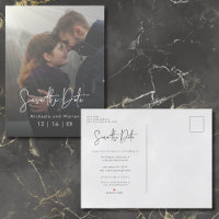 Carte postale minimale de sauvegarde de date avec 