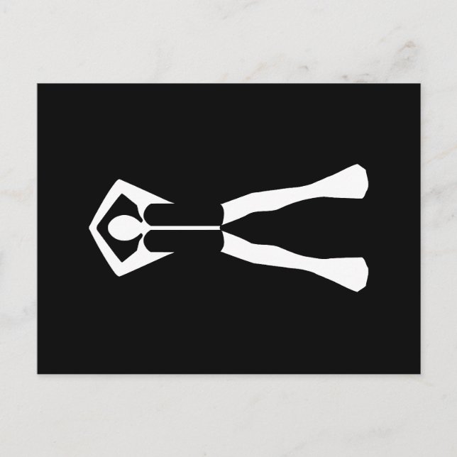 Carte Postale Minimale Plongeur - Simple Clean (Devant)
