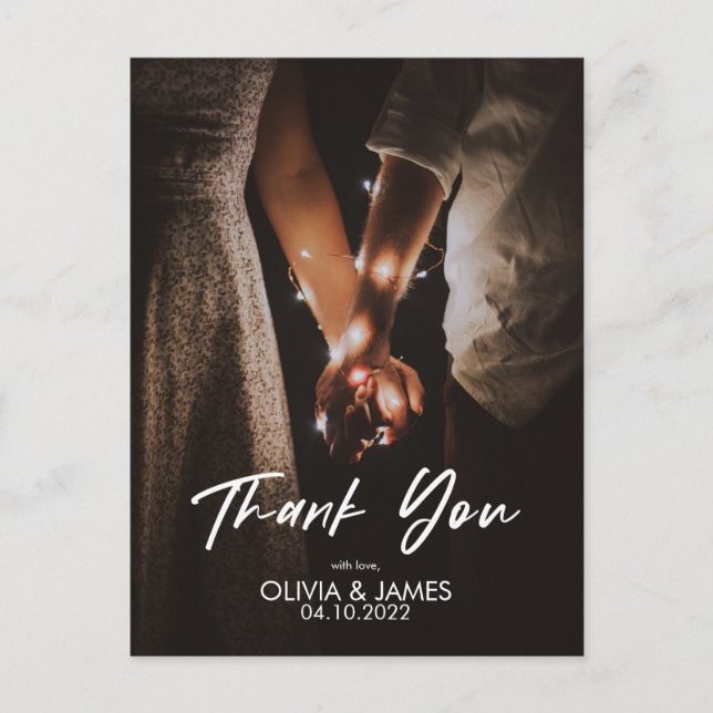 Carte postale minimale Remplacez votre photo Merci (Devant)