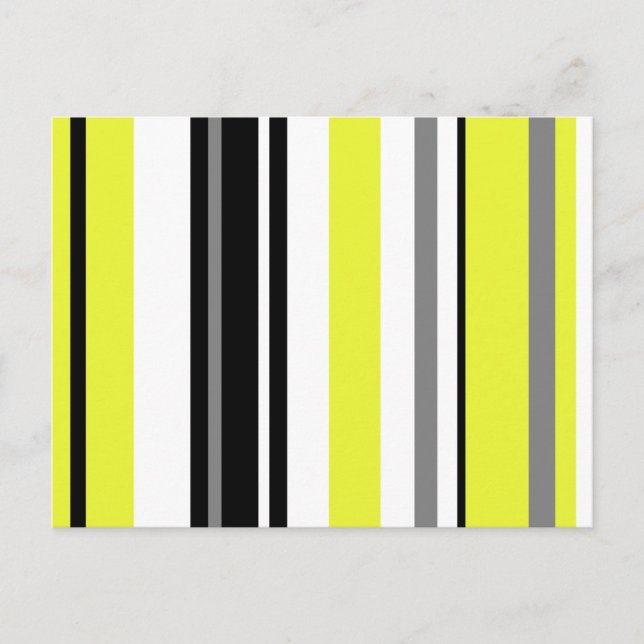 Carte Postale Minimalisme Jaune Bandes Noires (Devant)
