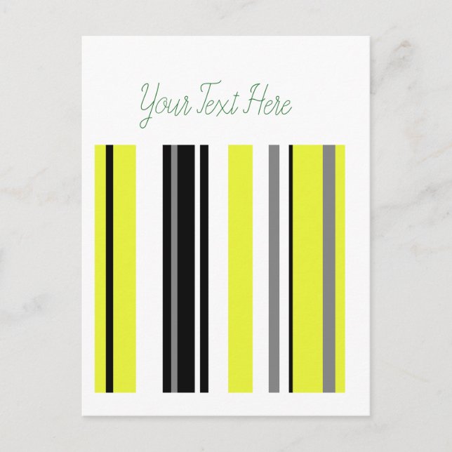 Carte Postale Minimalisme Jaune Bandes Noires (Devant)