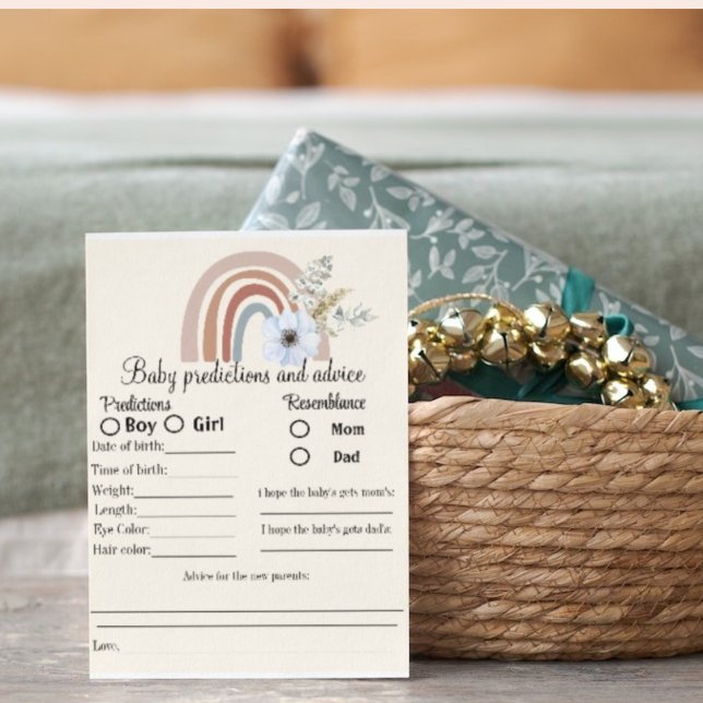 Carte Postale Minimalist baby predictions and baby advice games (Créateur téléchargé)