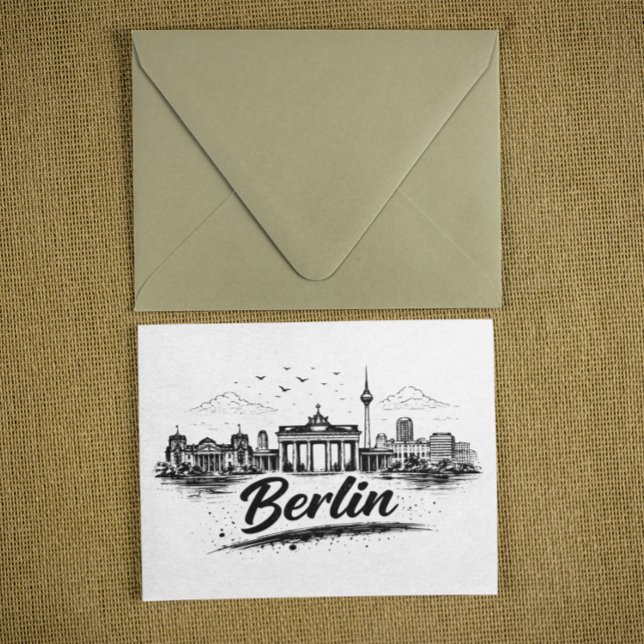 Carte Postale Minimalist Berlin Germany Cityscape Art (Minimalist Berlin Germany Skyline Art Postcard)