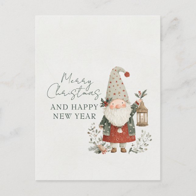 Carte Postale Minimalist Cute Christmas Gnome (Devant)