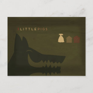 Carte Postale Minimalist Fairy Tales   The 3 Little Pigs
