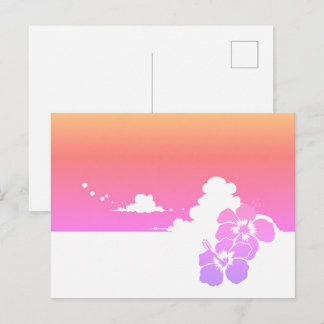 Carte Postale Minimalist Ipanema Beach Hibiscus & Summer Clouds