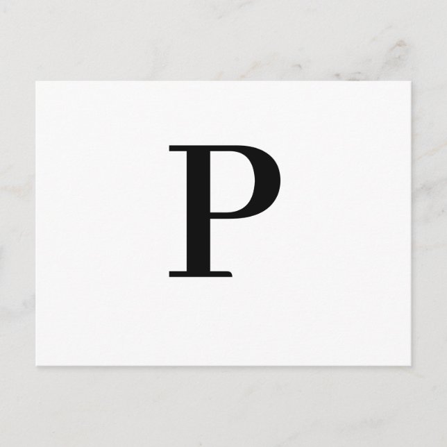 Carte Postale Minimalist Modern Letter Initial Design (Devant)